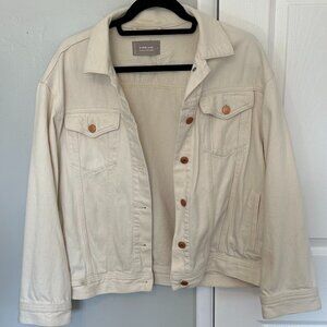 Everlane Ecru Beige Jean Jacket 100% Cotton Size XL